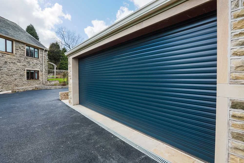 Blue Roller Door on Stone House