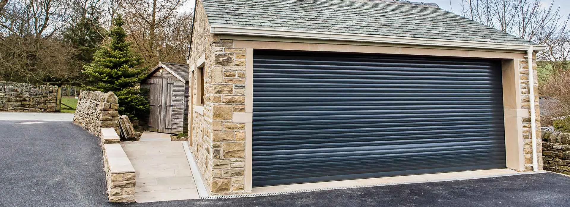 Black Automatic Roller Door